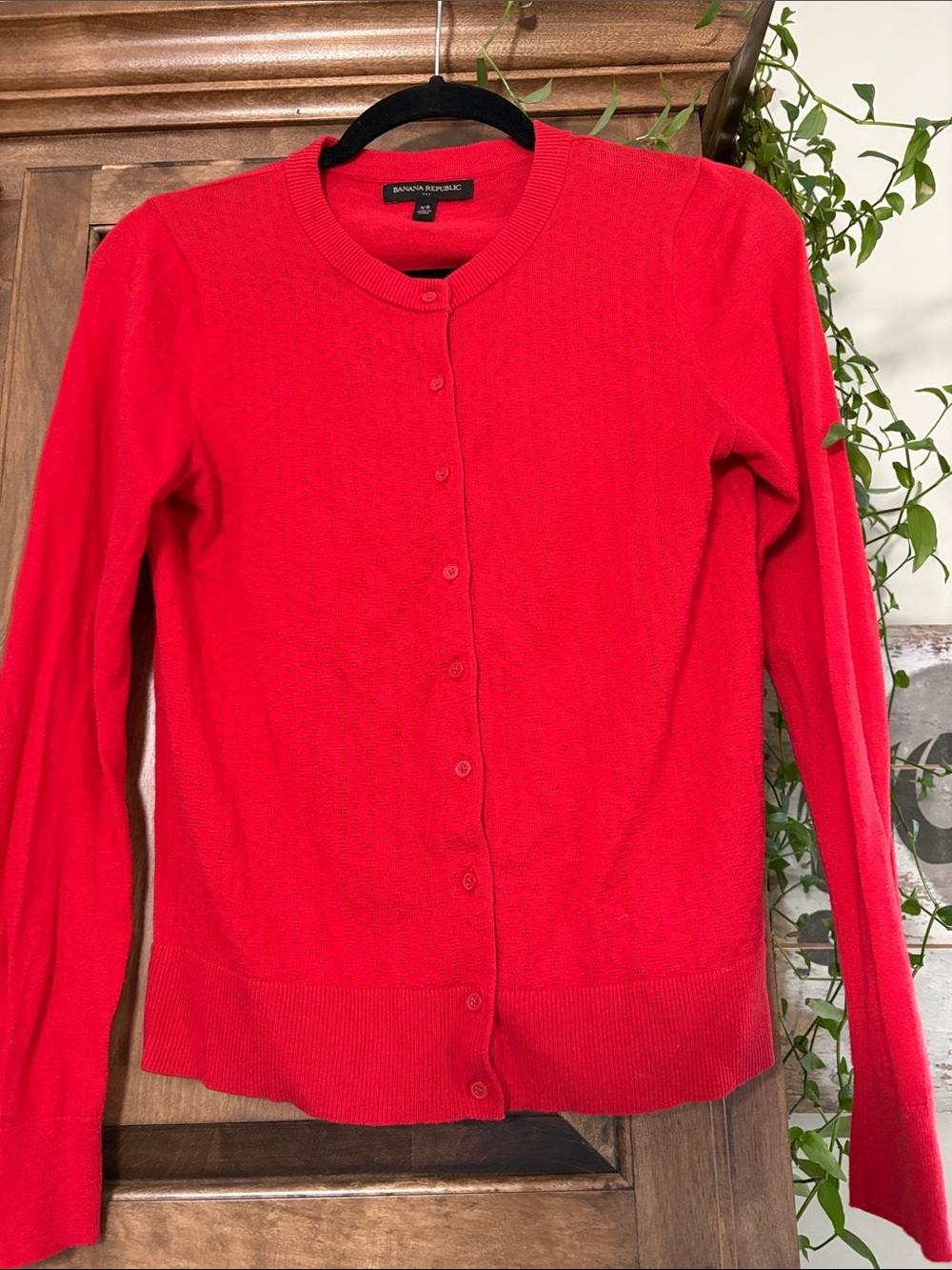 Banana Republic Bright Red Button-Front Cardigan